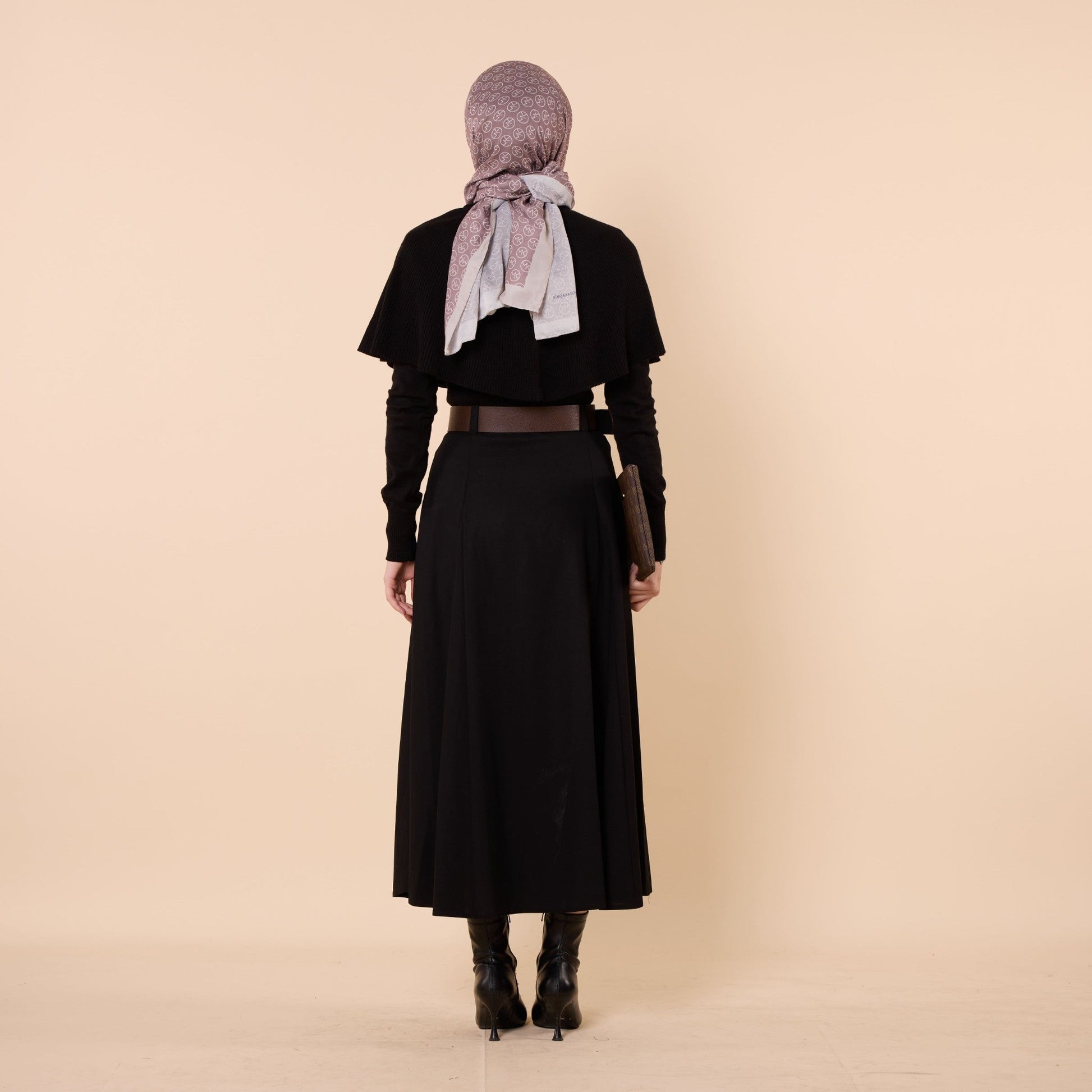 Belted Midi Length Skirt