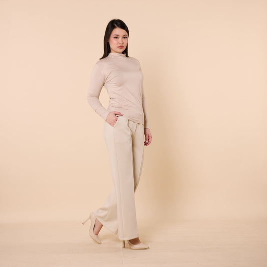 Long Sleeve Turtleneck Stretch Jersey Bodysuit
