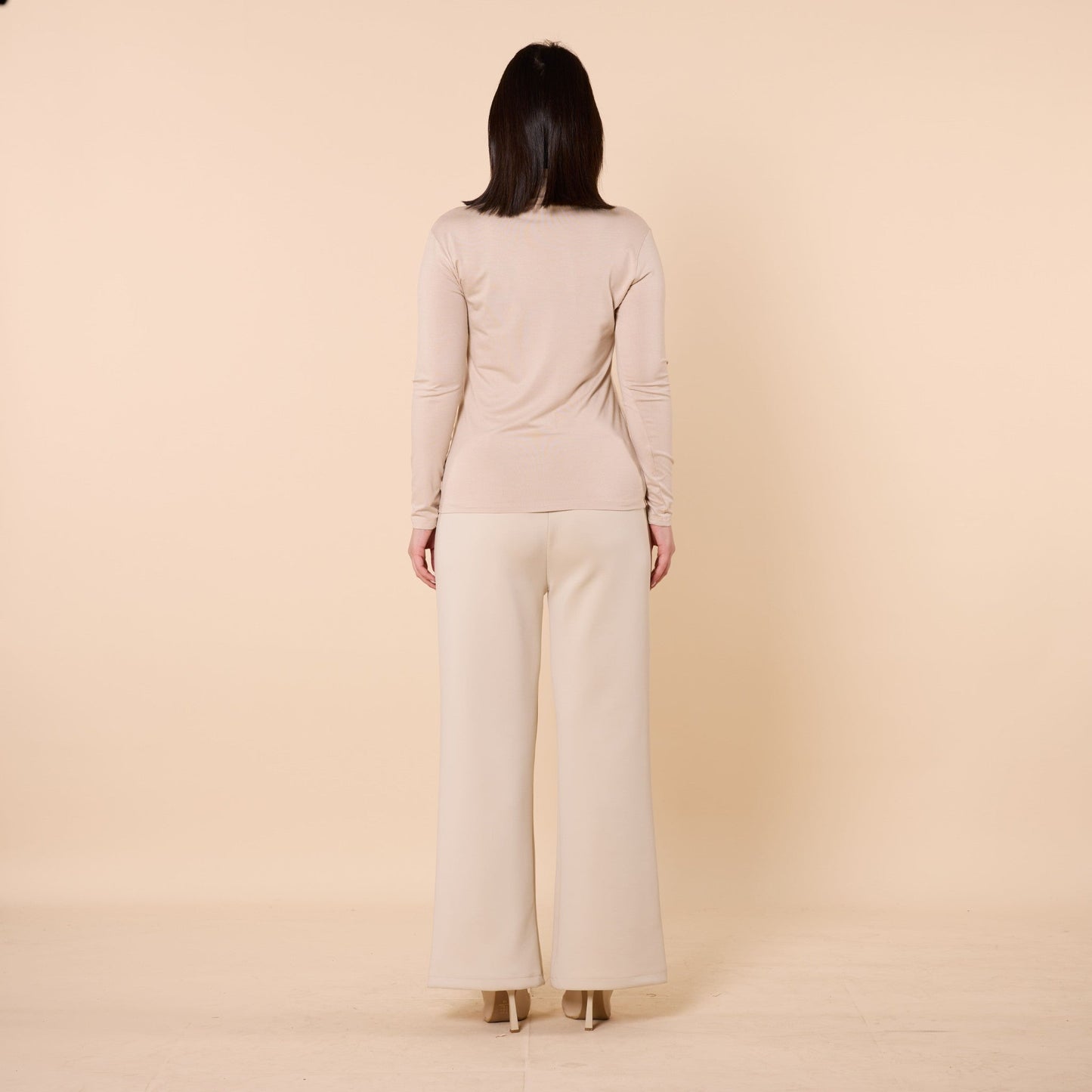 Long Sleeve Turtleneck Stretch Jersey Bodysuit