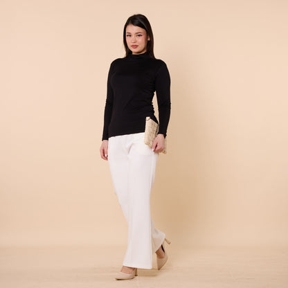 Long Sleeve Turtleneck Stretch Jersey Bodysuit