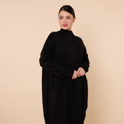 Long Cardigan With Shawl Collar And Pocket Detail