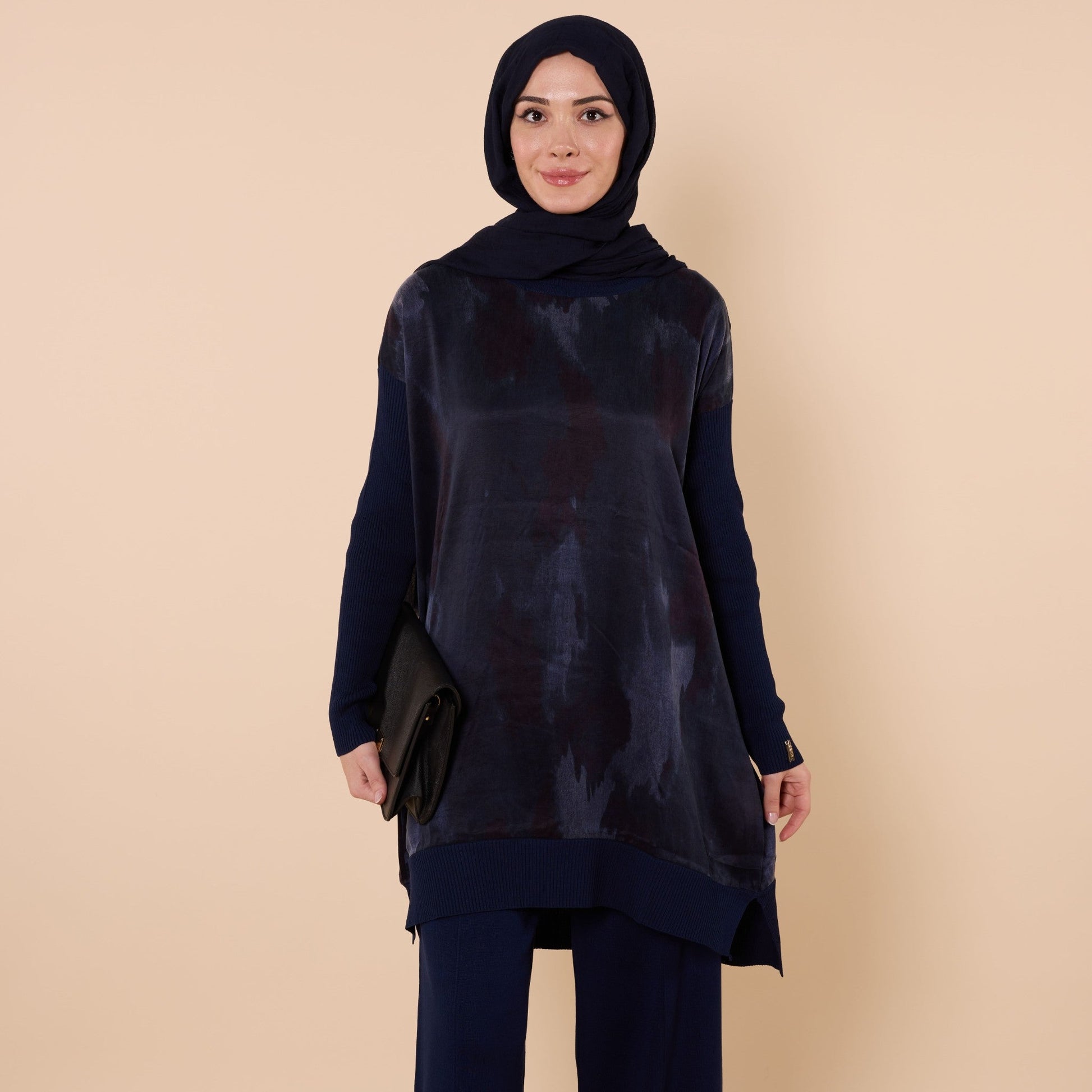 Long Tunic With Textured Fabric Detail