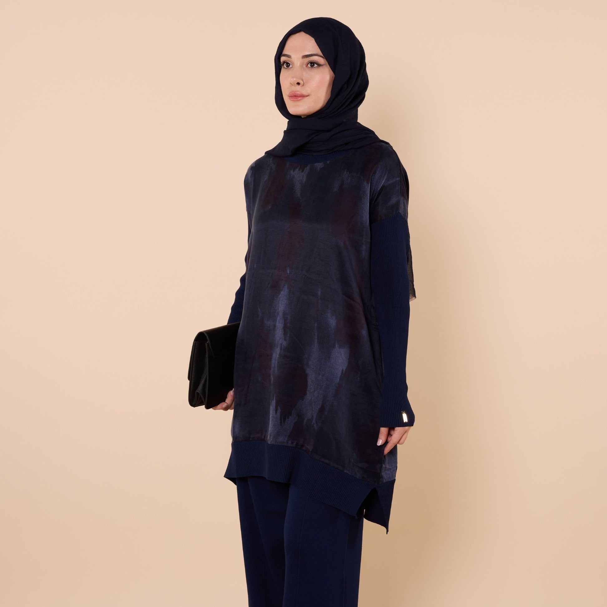 Long Tunic With Textured Fabric Detail