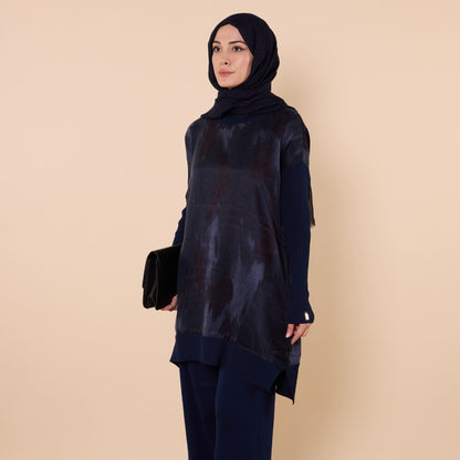 Long Tunic With Textured Fabric Detail