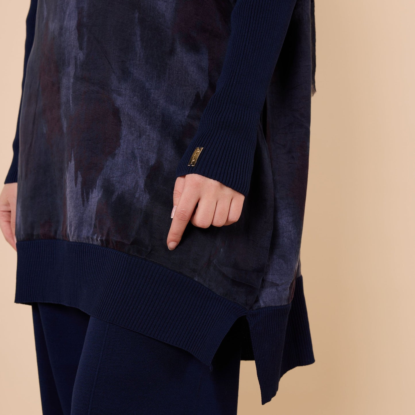 Long Tunic With Textured Fabric Detail