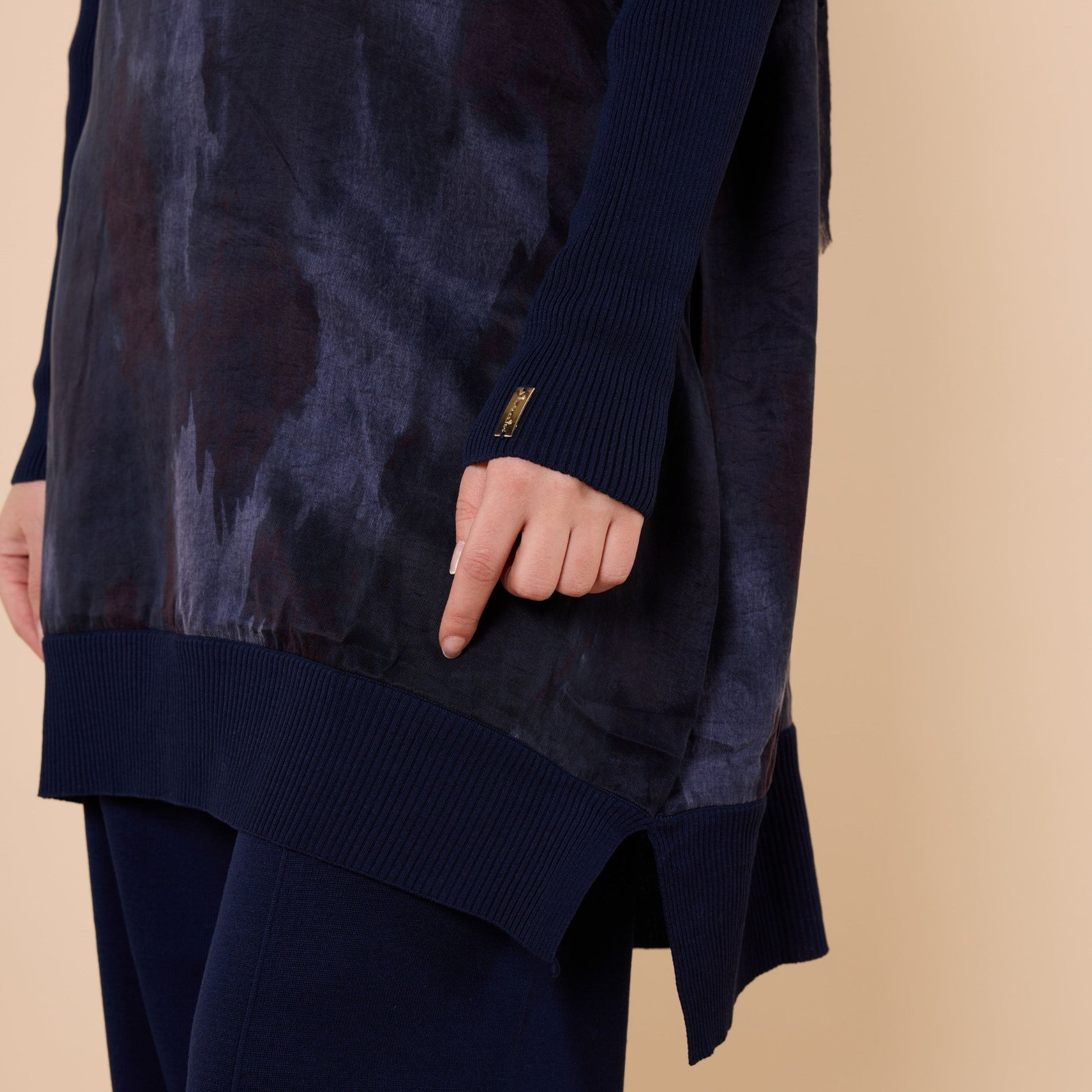 Long Tunic With Textured Fabric Detail
