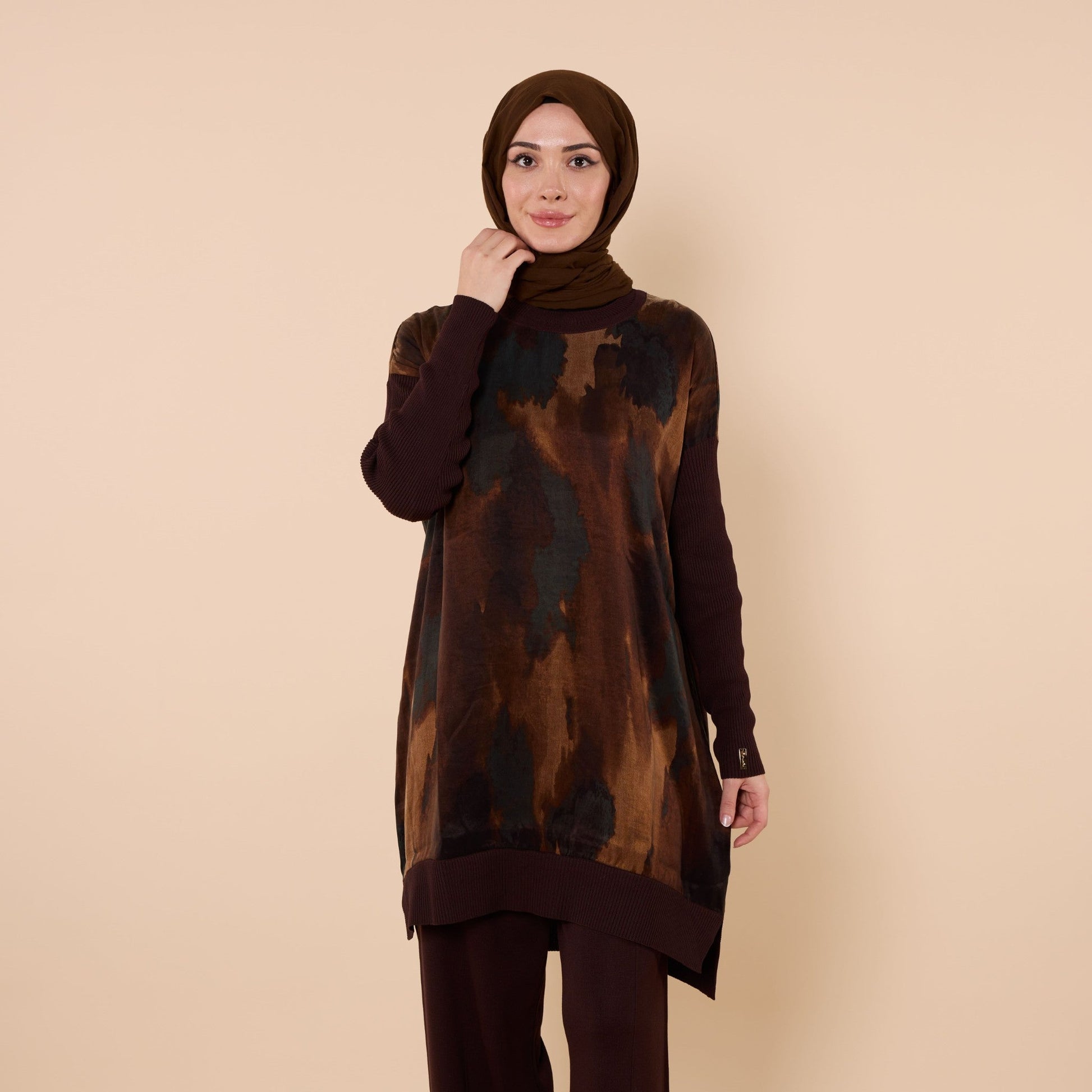 Long Tunic With Textured Fabric Detail