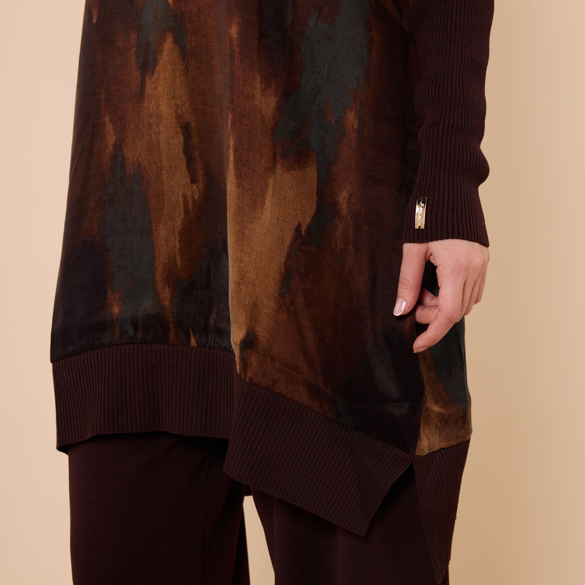 Long Tunic With Textured Fabric Detail