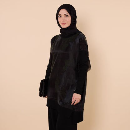 Long Tunic With Textured Fabric Detail