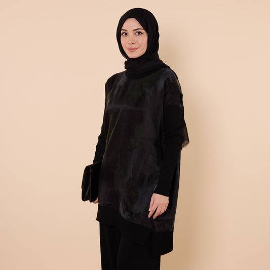 Long Tunic With Textured Fabric Detail