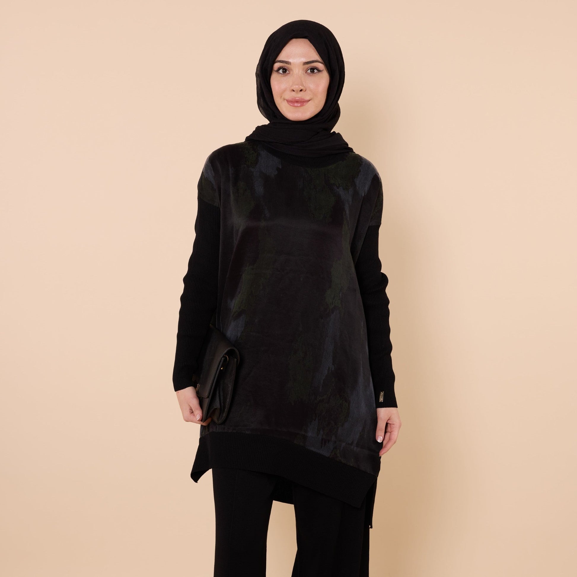 Long Tunic With Textured Fabric Detail
