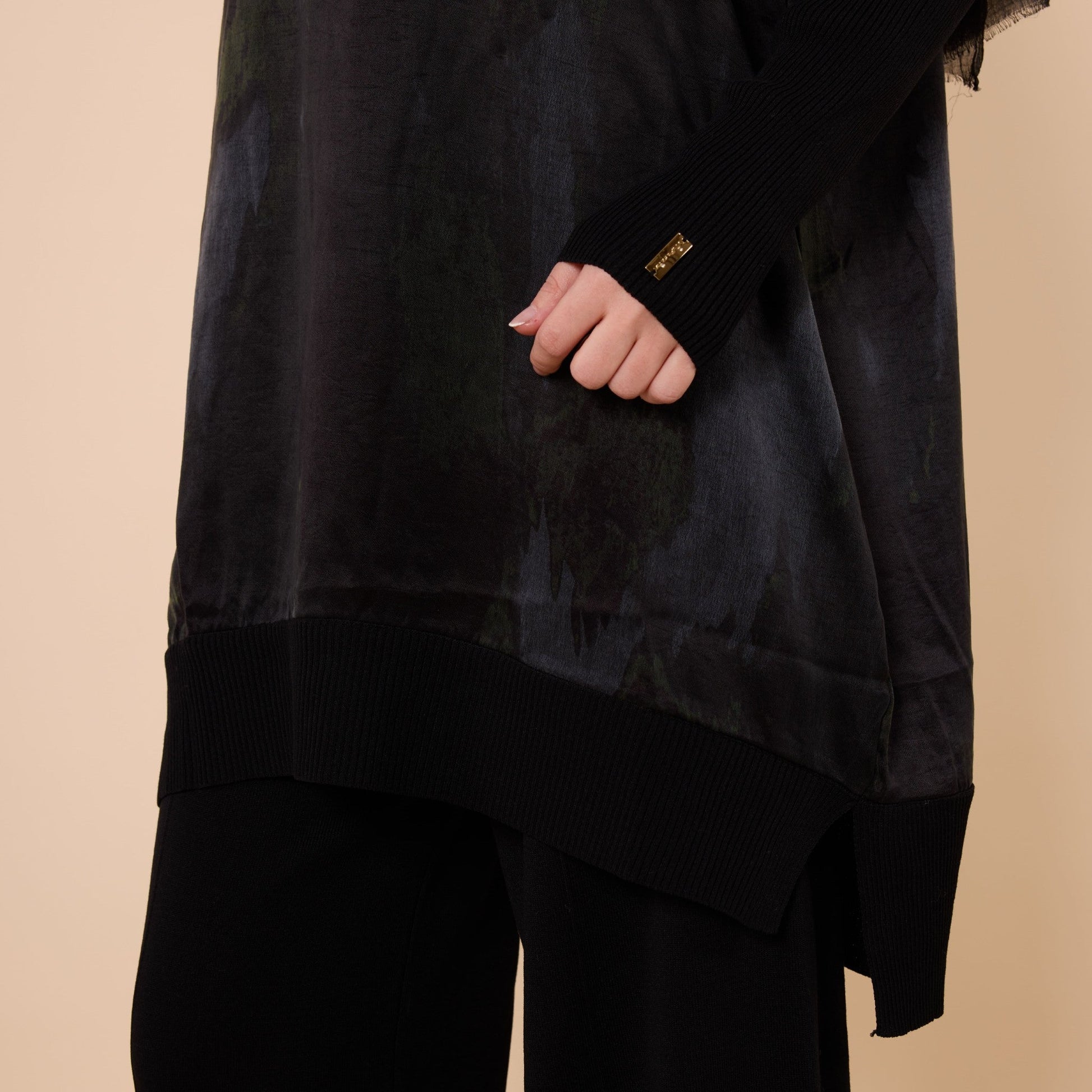Long Tunic With Textured Fabric Detail