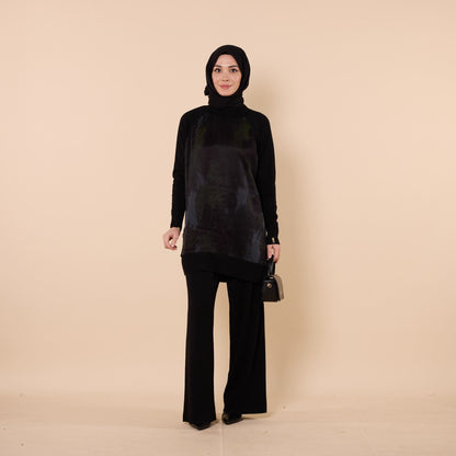 Patterned Tunic With Side Slit Detail