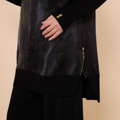 Patterned Tunic With Side Slit Detail
