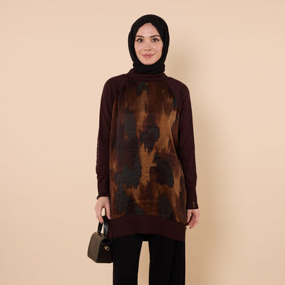 Patterned Tunic With Side Slit Detail