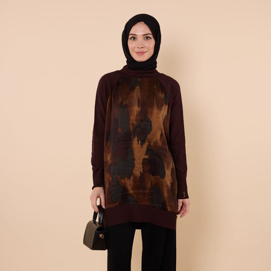 Patterned Tunic With Side Slit Detail