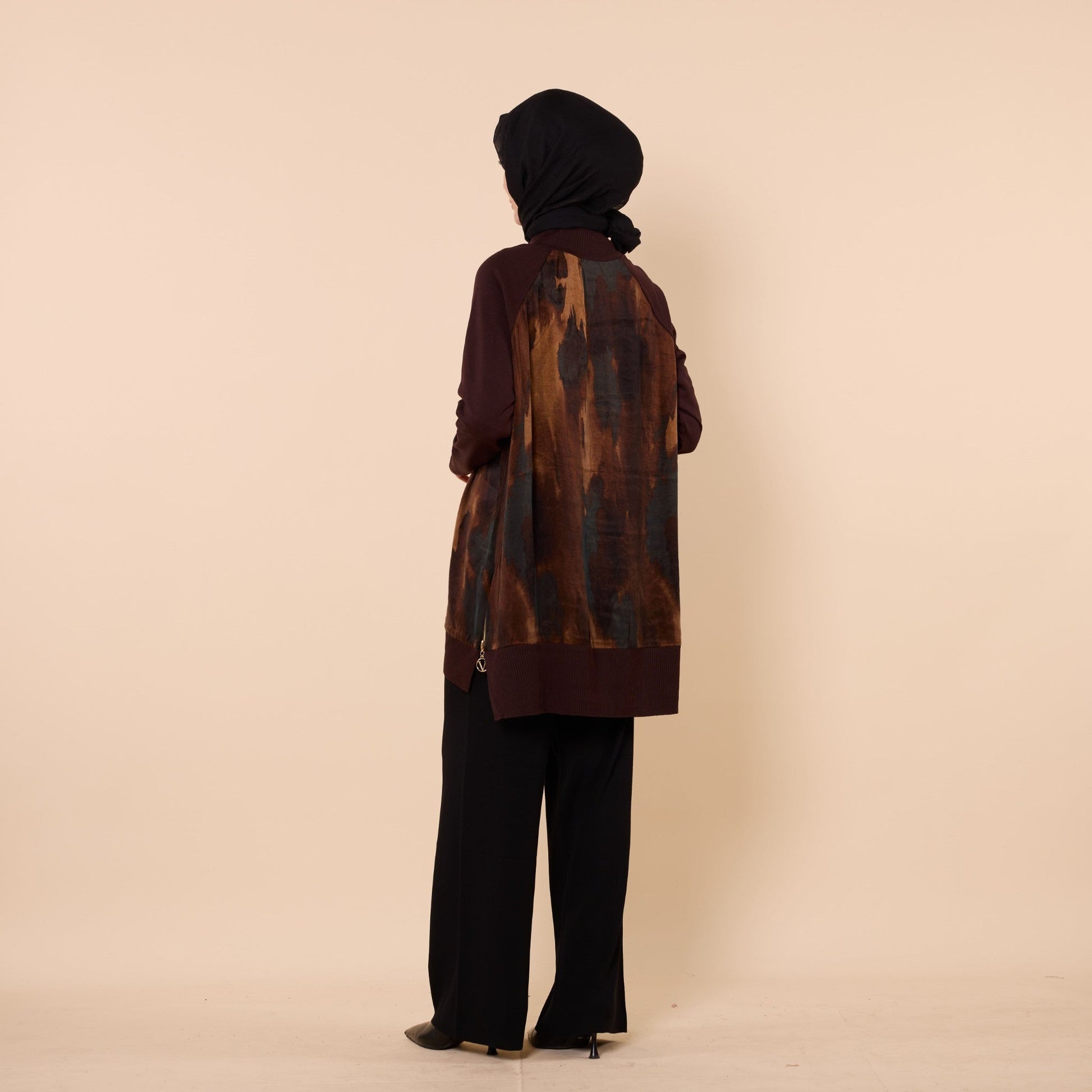 Patterned Tunic With Side Slit Detail