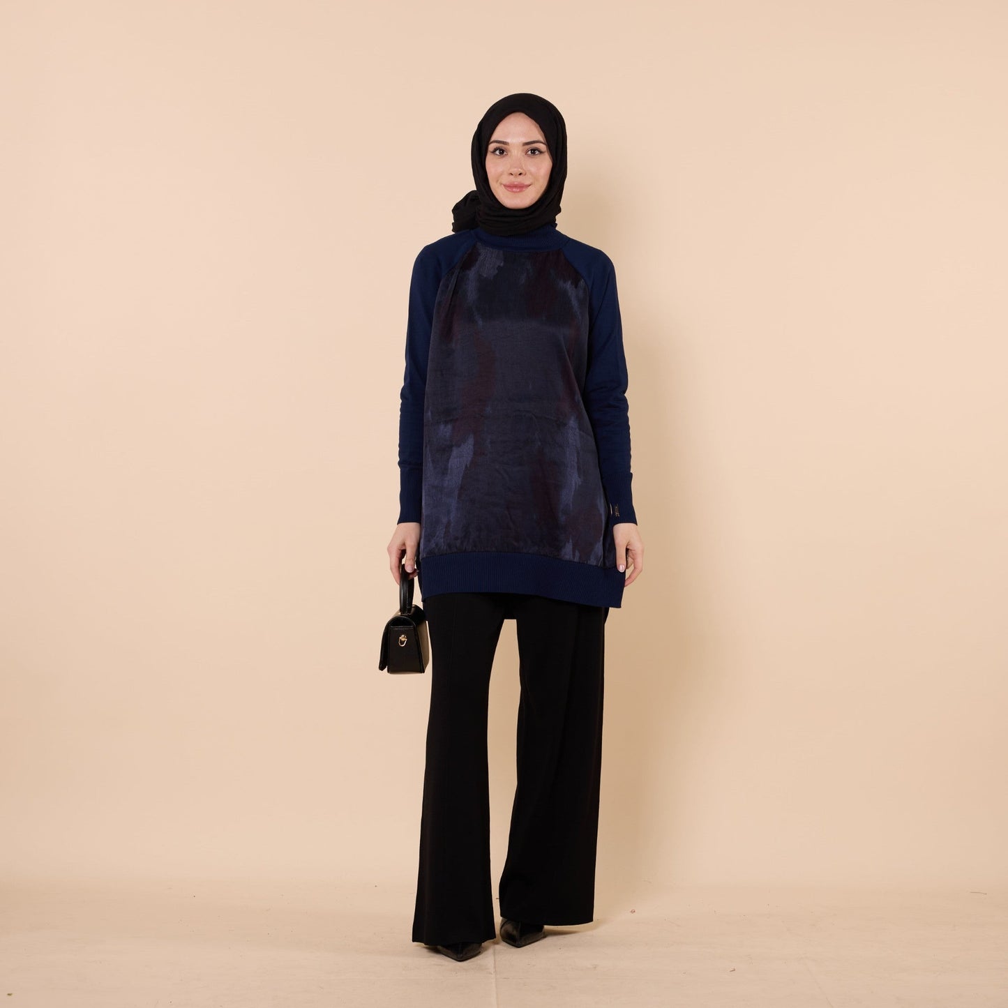 Patterned Tunic With Side Slit Detail