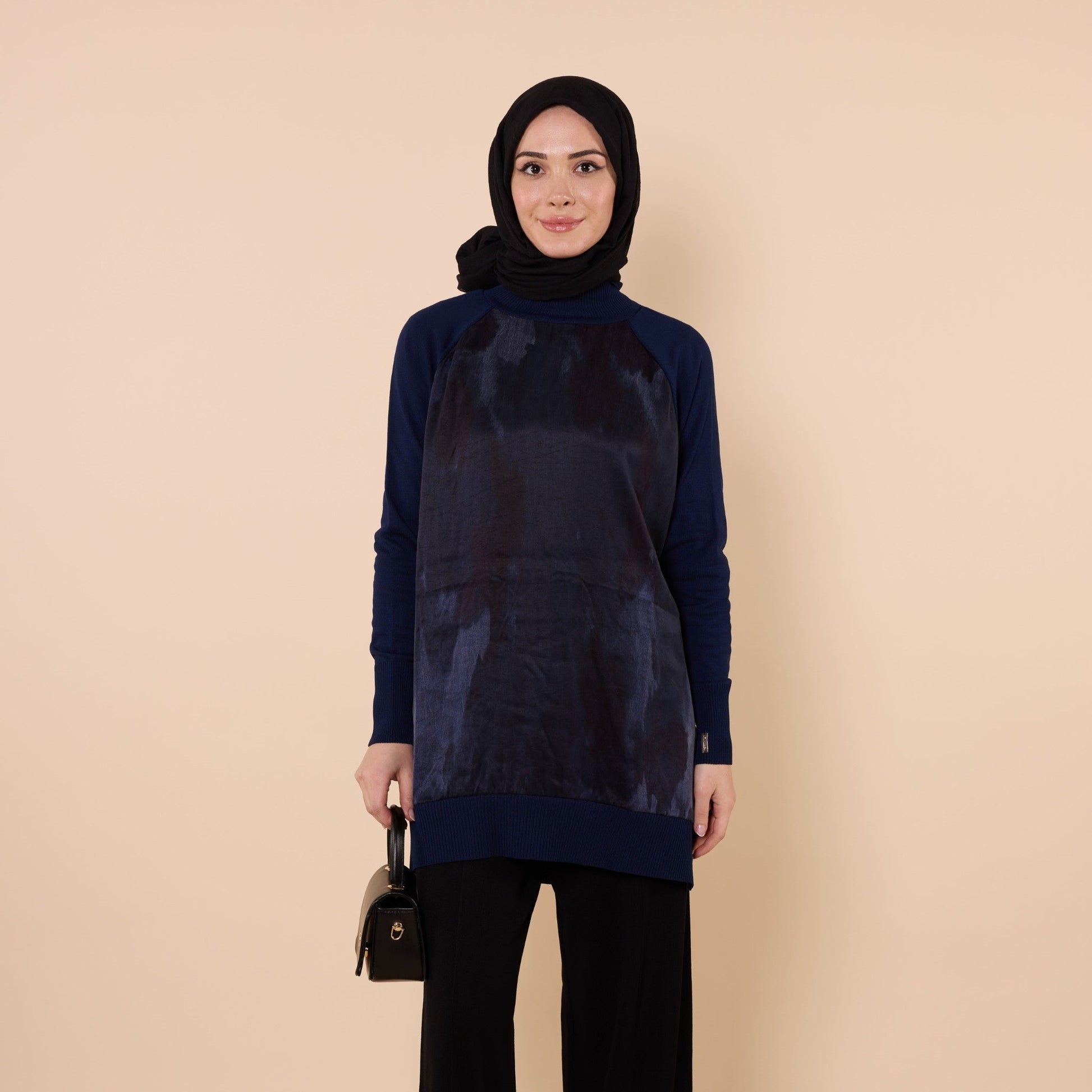 Patterned Tunic With Side Slit Detail