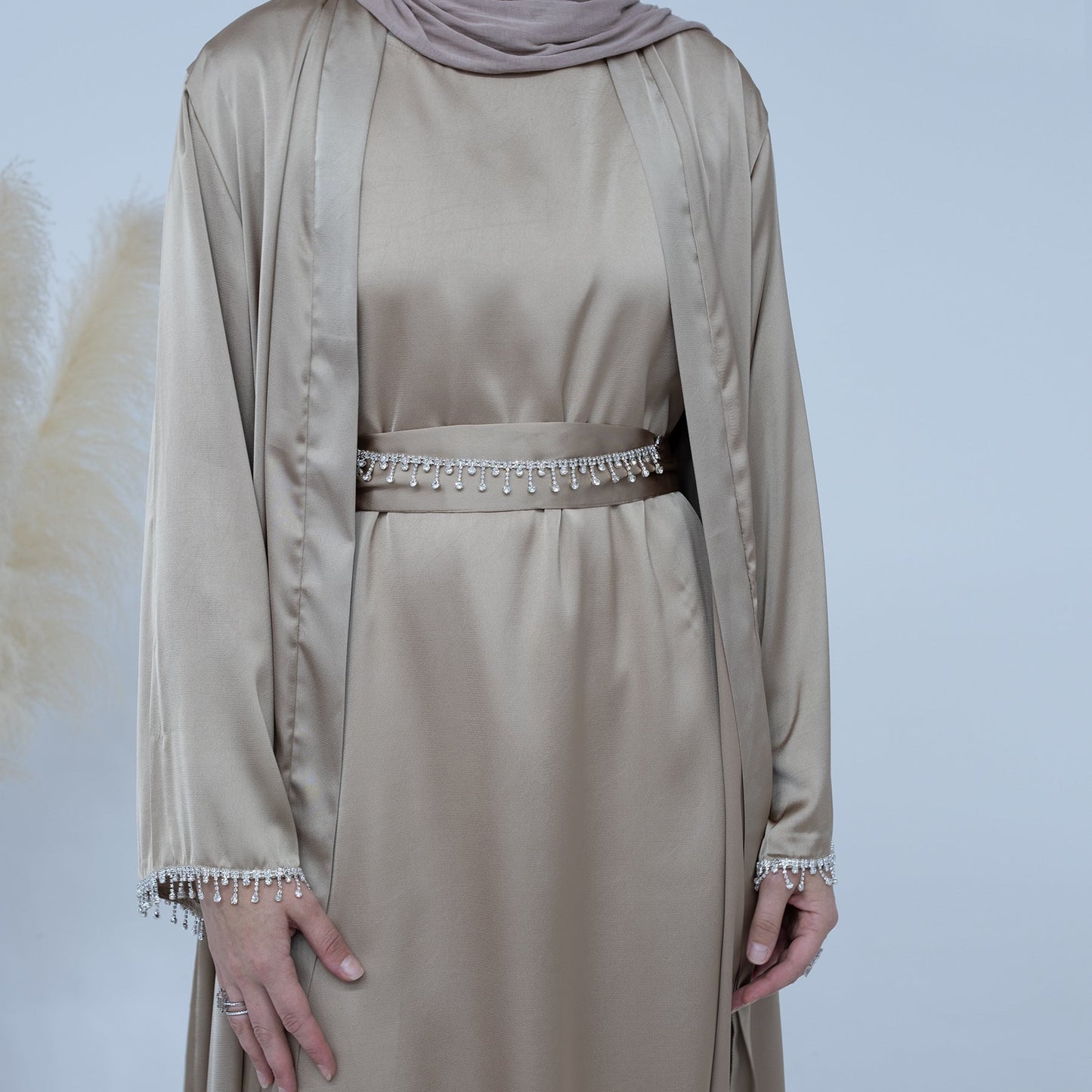 Sanya Abaya With Crystal Chain