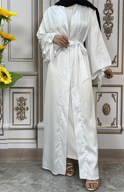Maaya Satin Tie Abaya