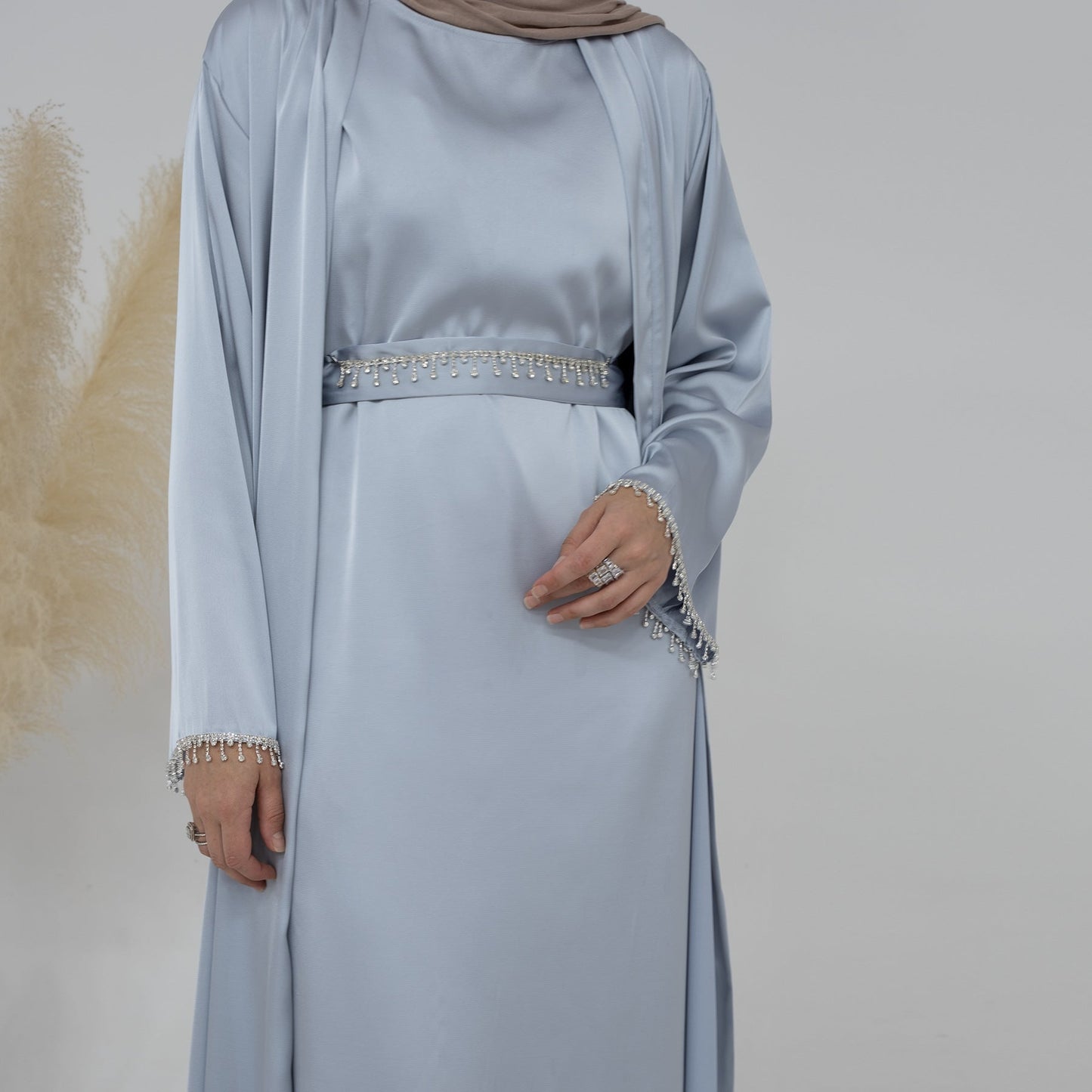 Sanya Abaya With Crystal Chain