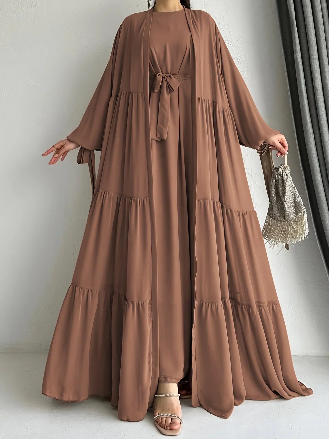 Noori Chiffon Abaya Set