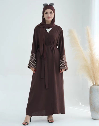 Maaha Keffiyeh Embroidery Abaya