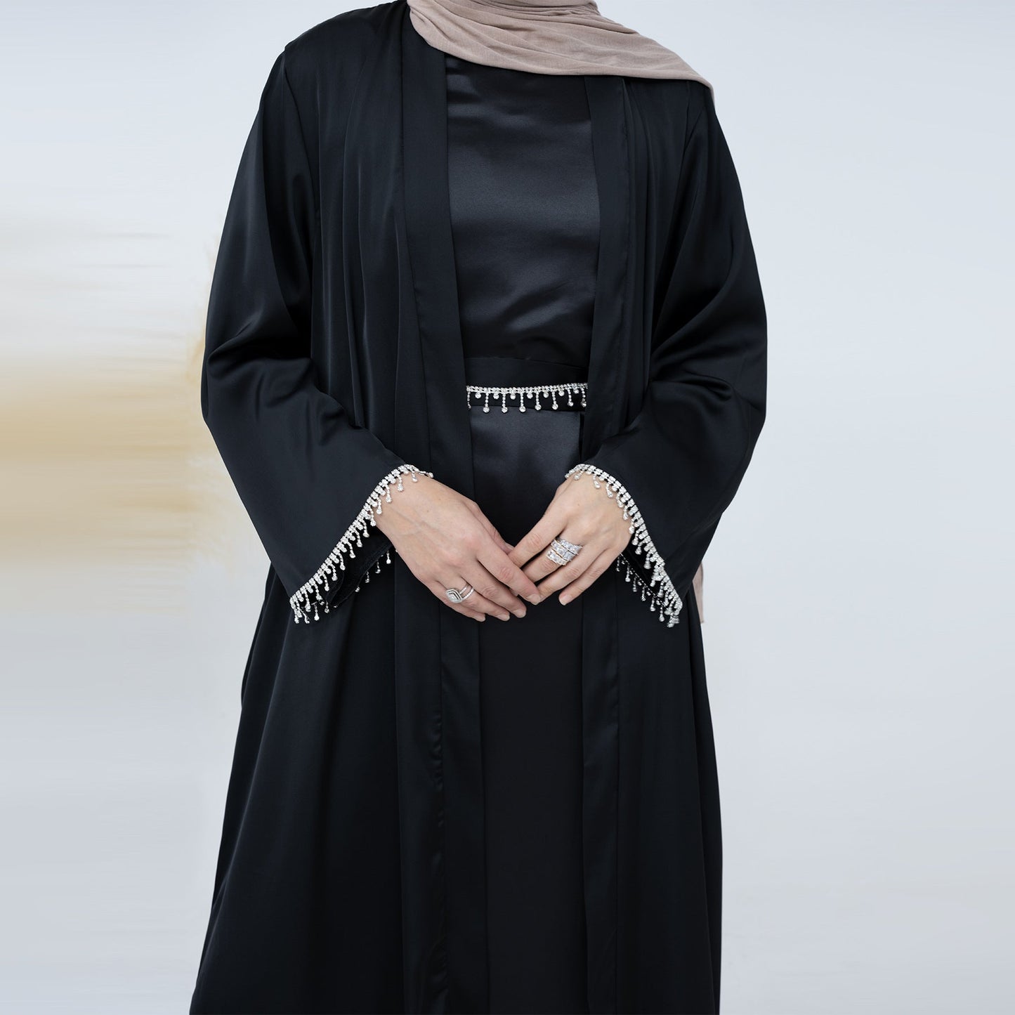 Sanya Abaya With Crystal Chain