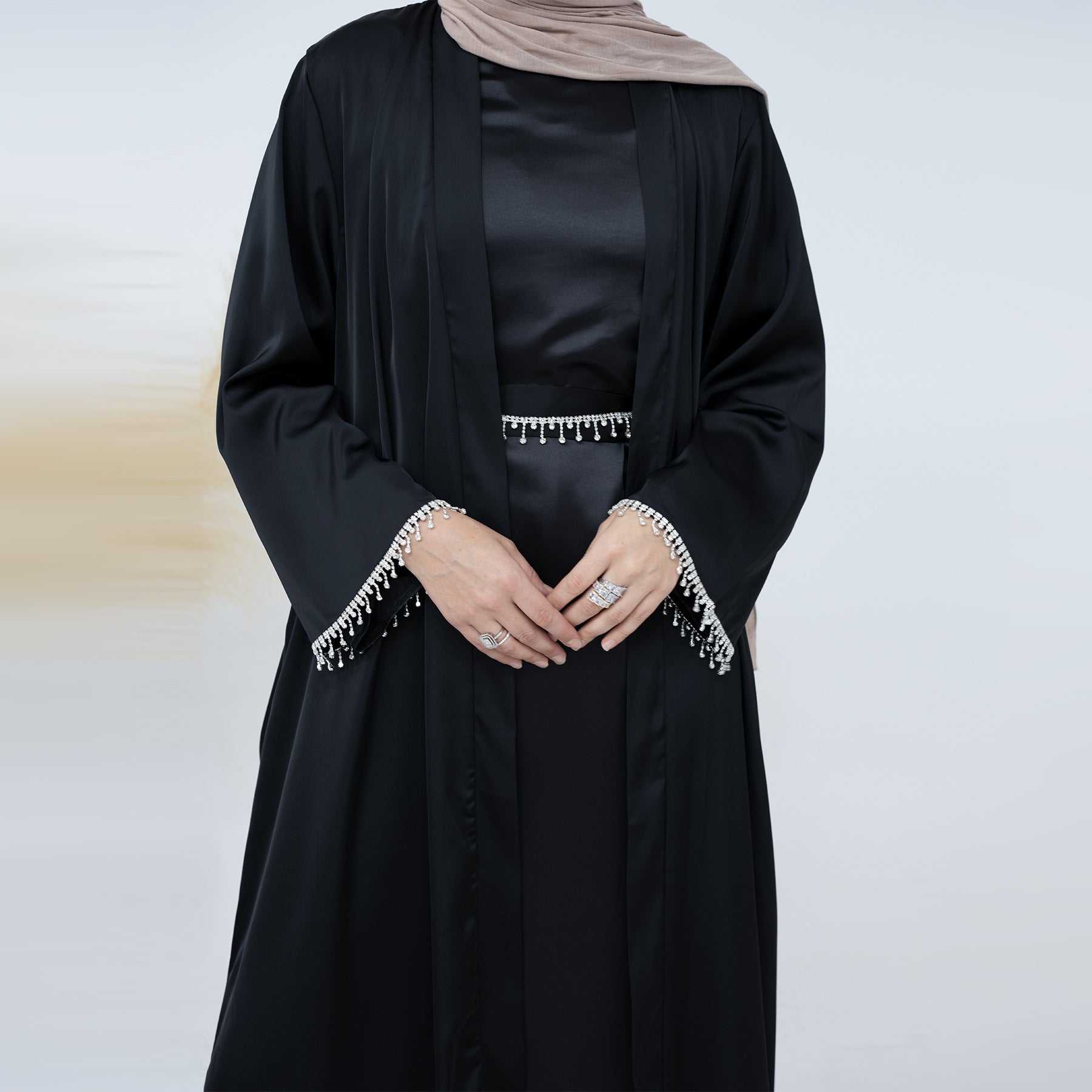 Sanya Abaya With Crystal Chain