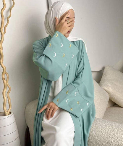 Qamar Embroidery Abaya- Regular Fit