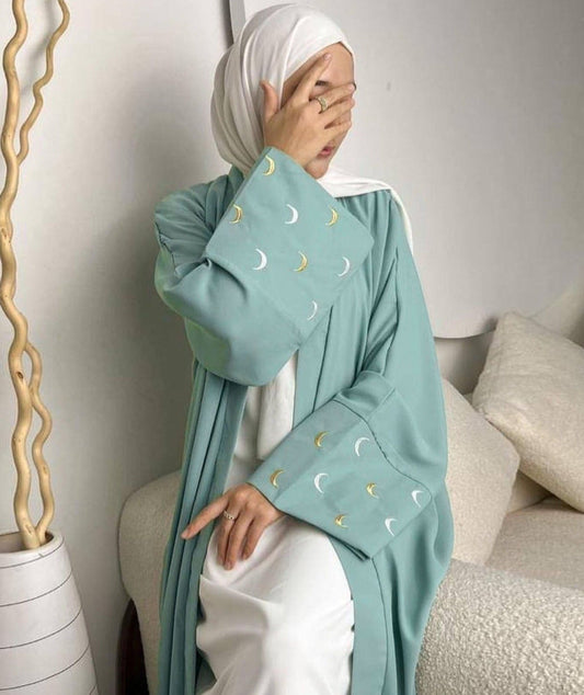 Qamar Embroidery Abaya- Regular Fit