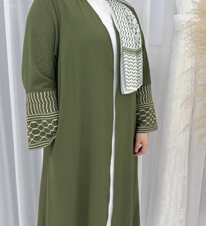 Maaha Keffiyeh Embroidery Abaya