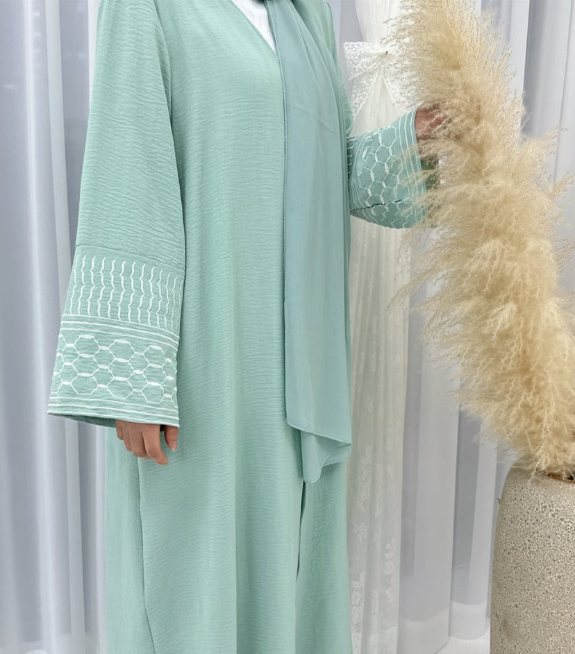 Maaha Keffiyeh Embroidery Abaya