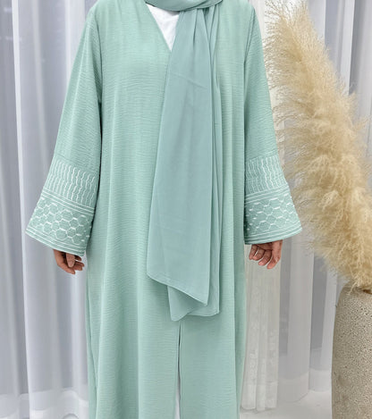 Maaha Keffiyeh Embroidery Abaya