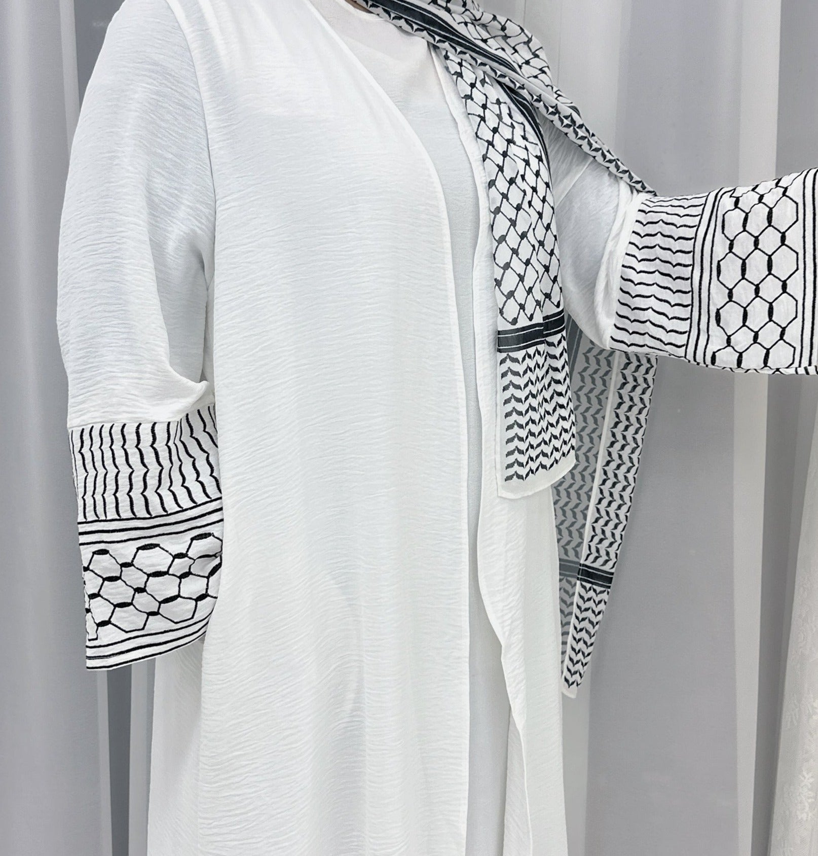 Maaha Keffiyeh Embroidery Abaya