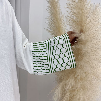 Maaha Keffiyeh Embroidery Abaya