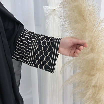 Maaha Keffiyeh Embroidery Abaya