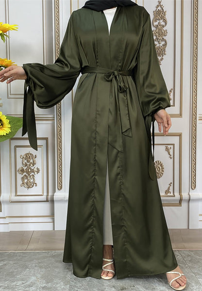 Maaya Satin Tie Abaya