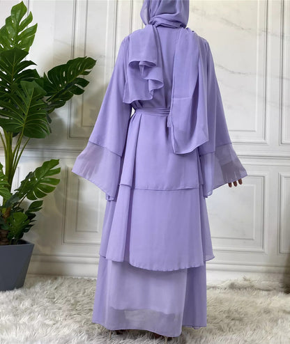 Alizeh-Layered Chiffon Abaya
