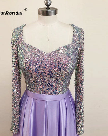 Meera Glitter Gown-Lilac