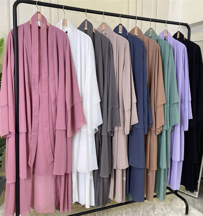 Alizeh-Layered Chiffon Abaya