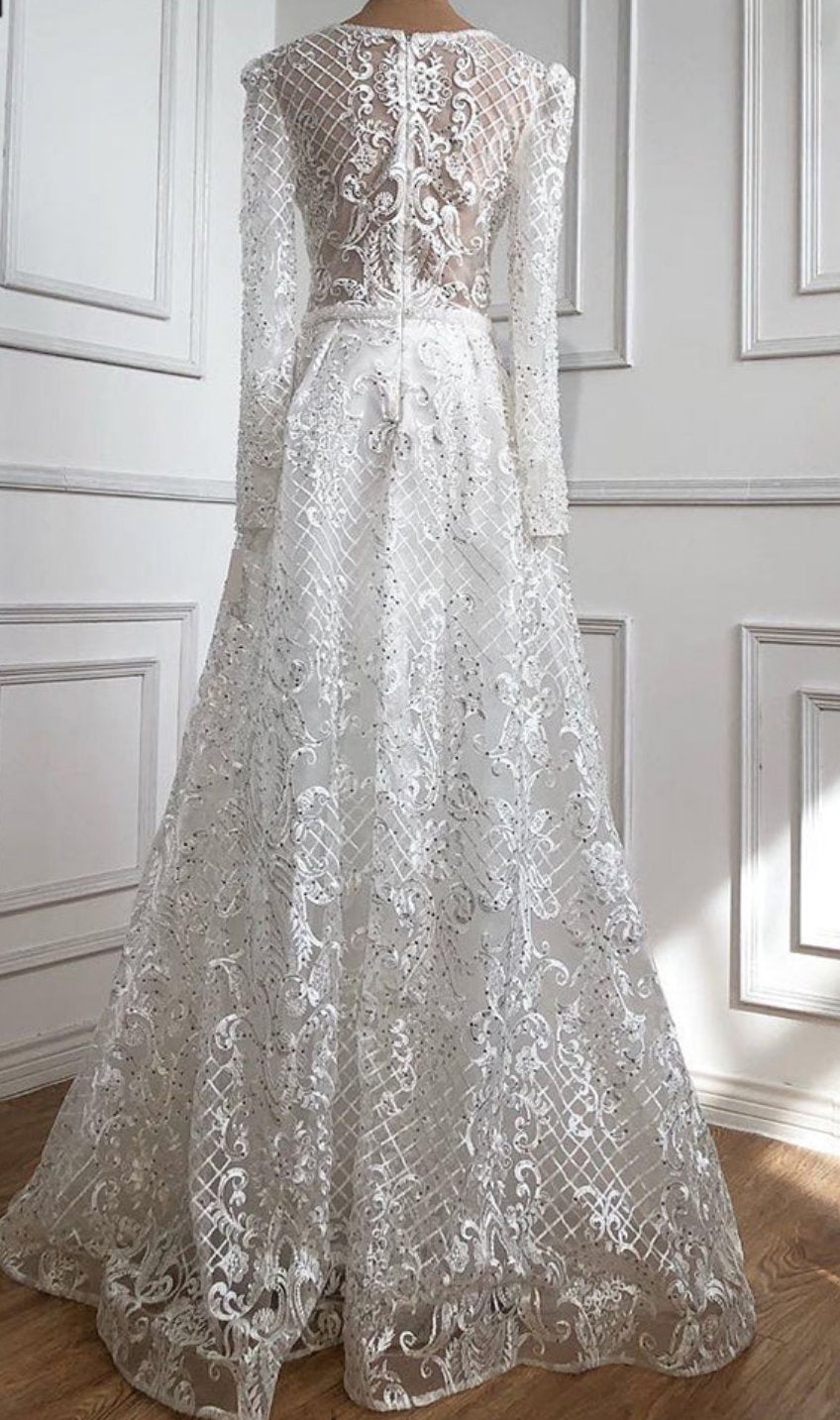 Rayna Beaded Lace Gown