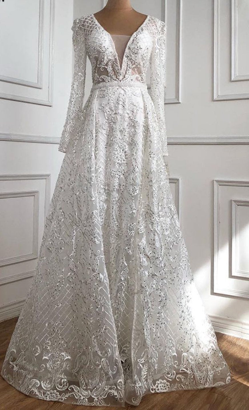 Rayna Beaded Lace Gown