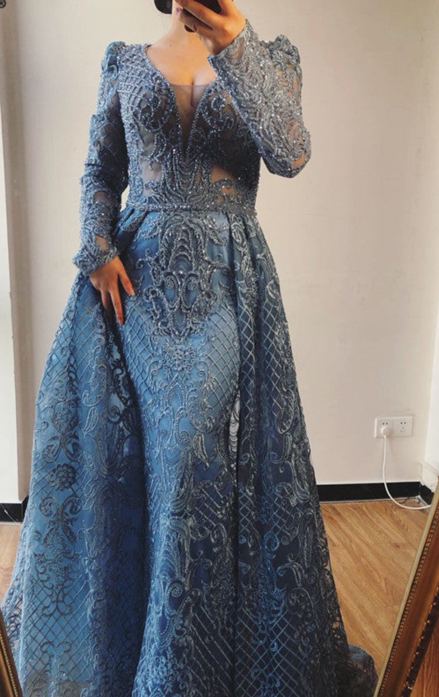 Rayna Beaded Lace Gown