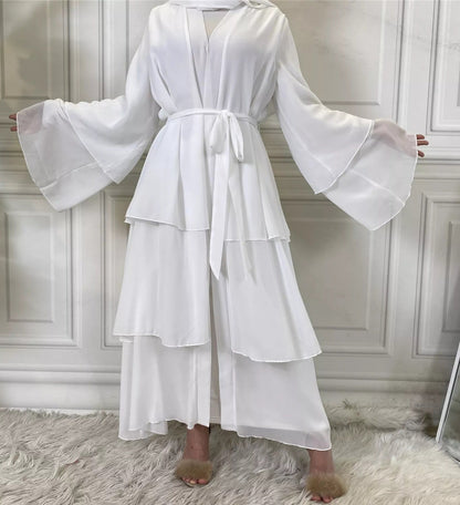 Alizeh-Layered Chiffon Abaya