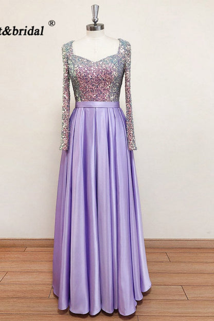 Meera Glitter Gown-Lilac