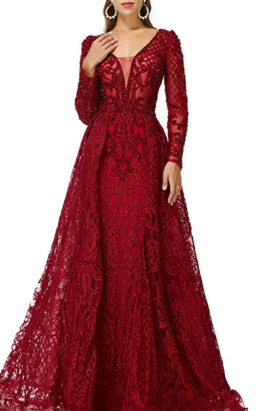 Rayna Beaded Lace Gown