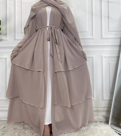 Alizeh-Layered Chiffon Abaya