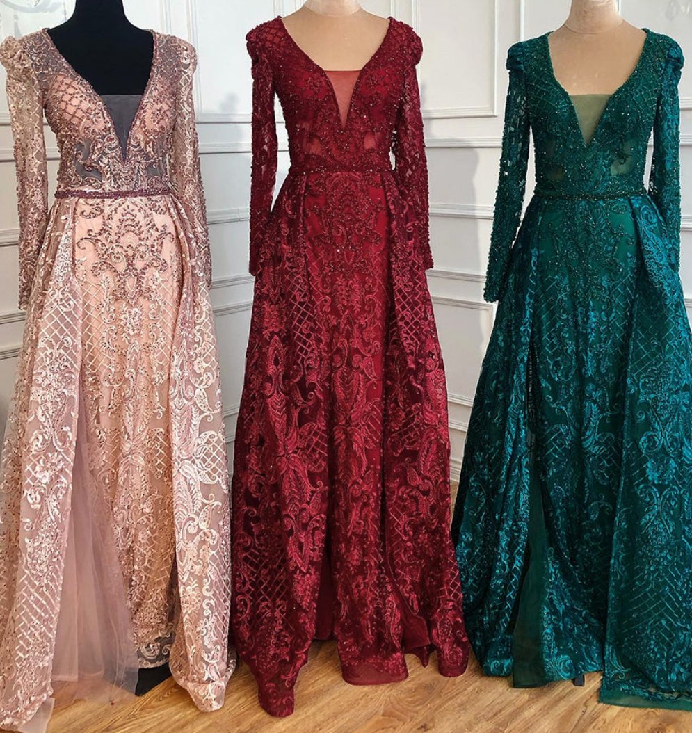 Rayna Beaded Lace Gown